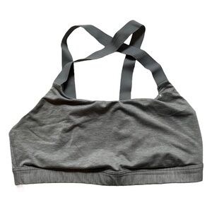Under Armour Gray Crisscross Compression Fit Sports Bra Size XL EUC